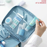 1pc Travel Cosmetic Makeup Bag Storage Bag Hanging Toiletry Organizer Dark Blue