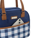 Lunch Bag Tote Insulated Cali Lunch Storage Container Indigo Gingham Blue