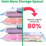 Vacuum Storage Bags Reusable space savers Pack of 8 (4 Large + 4 Medium)