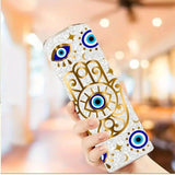 Insulated Stainless Steel Blue Eyes Pattern Tumbler With Lid Coffee Travel Mug