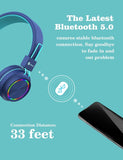 Headphones Colorful LED Lights Kids Wireless Headphones with MIC BTH03 Blue