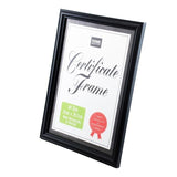 4PCE Document & Certificate Frame A4 Matte Black Bevel Edges Home Master