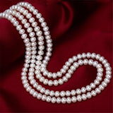 150cm Long Glass Faux Pearl Necklace 1920's Burlesque Snow Earing Wedding Party