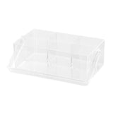 1PK Boxsweden 24cm Crystal 4-Compartment Organiser Caddy w/ Folding Handle Clear