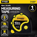 Tape Measure 10m Handy Hardware 10M Heavy Duty Measuring Tape w Hold Button