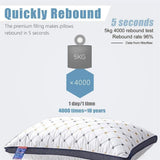 2Pk Hotel Quality Pillows Checked Ultra Soft Home Bed Pillow Luxury Breathable