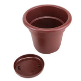 3x Plastic Plant Pots Nursery Seedlings Garden Flower Container 20x17cm - Brown