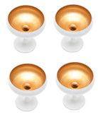 Set of 4 Luna Couple Glass Champagne White Gold Drink Picnic Glasses