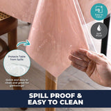 2PCE Tablecloth Protectors Clear Waterproof Reusable Home Master 130x175cm