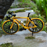 Bicycle Simulation Alloy Model Ornament Mini Toy Gift Mountain Bike Yellow