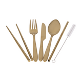 Travel Cutlery 6 pieces Stainless Steel Appetito Kitchen Picnic - Gold