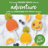 Tovolo Stackable Ice Pop Mould Block Iceblock Popsicle Set 4 - Pineapple