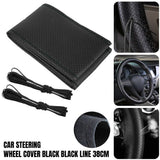 Breathable Anti-slip Universal 38cm PU Leather DIY Car Steering Wheel Cover
