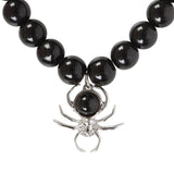 Spider Black Obsidian Beaded Bracelet Jewellery Adults Gift
