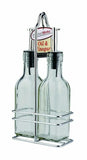Oil and Vinegar Ser with Stand Olive Oil Glass Bottle Rack Kitchen Organiser