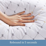 2Pk Hotel Quality Pillows Checked Ultra Soft Home Bed Pillow Luxury Breathable