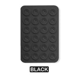 1x Suction Cup Wall Stand Mat Silicone Phone Holder Square Anti-Slip Case BLACK