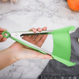 Silicone Cooking Tongs Heat Spatula Stainless Steel Resistant Frame Gadget BBQ - Red+Green