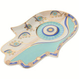 Hamsa Trinket Dish Ring Dish Ceramic Evil Eye Trinket Plate Jewelry Holder Gift
