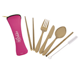 Travel Cutlery 6 pieces Stainless Steel Appetito Kitchen Picnic - Gold