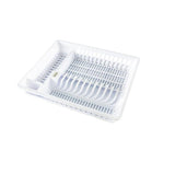 1PK Dish & Cutlery Rack With Draining Tray Sturdy Compartments Home Master White