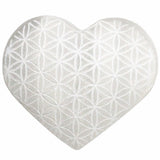 Heart Selenite with Flower of Life Engraving 7cm
