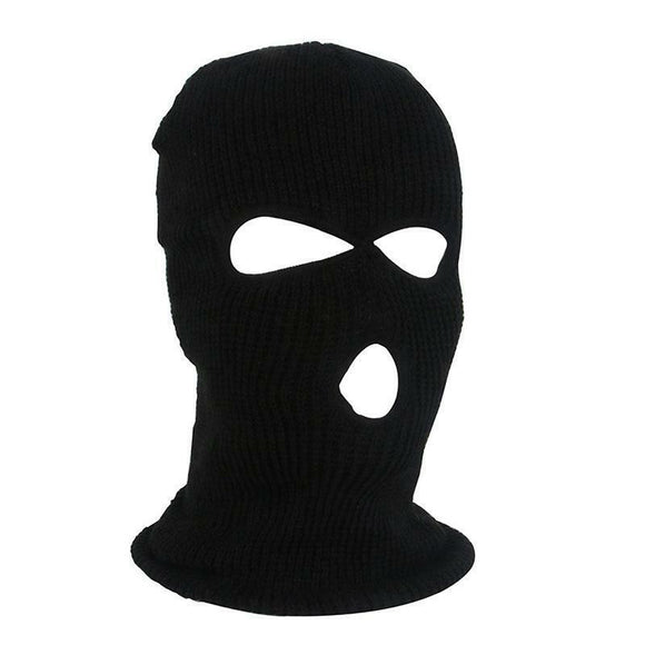 Balaclava Style Mask Neck Warmer Ski Hat - Black