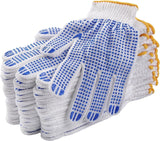 12Pcs Safe Work Cotton Gloves Knitted Labor Garden Hand Protect Skid Proof