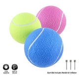 1x Inflatable Tennis Balls Jumbo Outdoor Indoor Sports PlayBall Toy 21cm -Blue