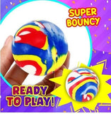 10PK Super Bounce Balls Party Central Playtime Endless Fun Marble Print 2.5cm