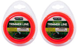 2PCE Trimmer Line Red Durable Impact Resistant Garden Greens 8m x 2.5mm