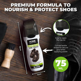 1PK Home Master Premium Black Shoe Polish Sponge Tip Water Resistant 75ml