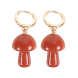 Red Jasper Mushroom Earrings Jewellery Gift Healinh Powerful Relaxation