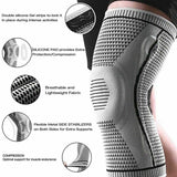 1 pair Knee Brace Knee Compression Sleeve Professional Sports Support Grey M
