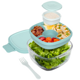 Bentgo All-In-One Glass Salad Container ToGo Dressing Lunch Box Coastal Seaglass