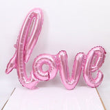 4pcs Jumbo Love Pink Foil Balloon Wedding Script Handwriting Home Decorations