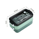 Lunch Box Food Containers Microwave Stainless Portable Dinnerware-Green