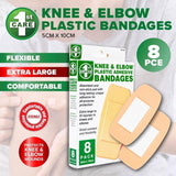 8pc Bandages Plastic Knee & Elbow Band Aids Bandage First Aid Latex Free