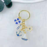1pc Style Sailboat Boat Anchor Design Keychain Keyring Gift Decorative