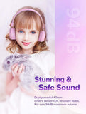 Headphones Colorful LED Lights Kids Wireless Headphones with MIC BTH03 Pink