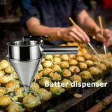 Stainless Steel Funnel Batter Dispenser Pancake Cupcake Waffle Tool With Stand