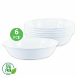 6 Pce Melamine Bowls Lightweight Durable & Resistant Picnic BBQ - 20x5cm White
