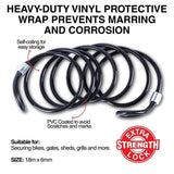 2PK Security Cable Steel Handy Hardware PVC Coated Heavy Duty Secure 1.8m x 6mm