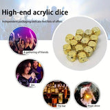 1PK Electroplated Gold Dice Bars Clubs Table Games Decor Number Role Playing
