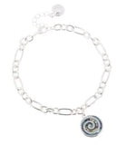 Elegant Bracelet Equilibrium Paua Shell Stylish Ideal Gift - Circle Silver