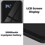 50000mAh Portable Power Bank Charger With LCD 2USB External Battery Pack