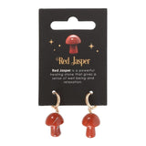 Red Jasper Mushroom Earrings Jewellery Gift Healinh Powerful Relaxation