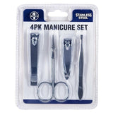 4pk Manicure Set Nail Clipper Stainless Steel Pedicure Finger Toe Clippers Kit