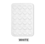1x Suction Cup Wall Stand Mat Silicone Phone Holder Square Anti-Slip Case WHITE