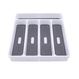 Organiser Drawer & Cutlery Tray Adjstable Extending 7 Sections Non-Slip - White
